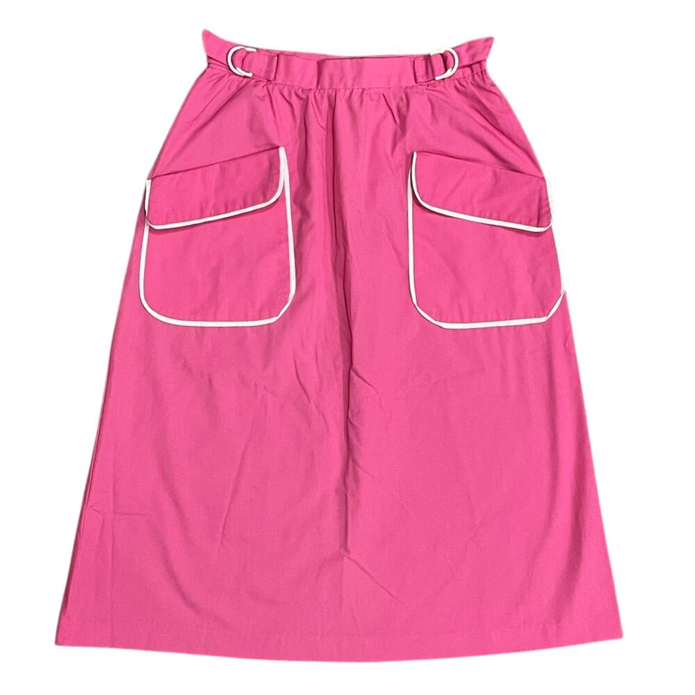 Vintage Hunter Sportswear Sz 6 Skirt Pockets Midi Hot Pink Barbiecore Western